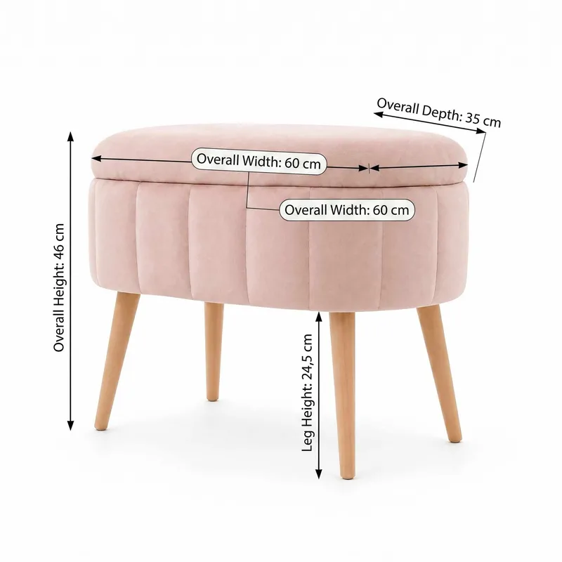 Heba Sittpuff med förvaring 60 cm - Möbler - Stolar & fåtöljer - Pall & puff - Sittpuff - Sittpuff med förvaring
