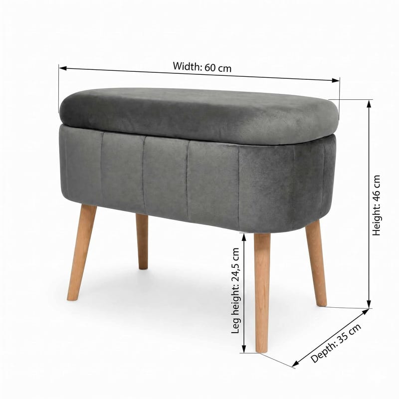 Heba Sittpuff med förvaring 60 cm - Möbler - Stolar & fåtöljer - Pall & puff - Sittpuff - Sittpuff med förvaring