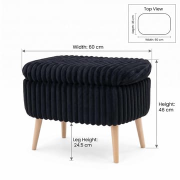 Heba Sittpuff med förvaring 60 cm - Möbler - Stolar & fåtöljer - Pall & puff - Sittpuff - Sittpuff med förvaring