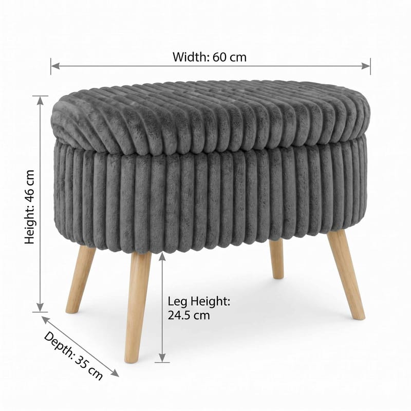 Heba Sittpuff med förvaring 60 cm - Möbler - Stolar & fåtöljer - Pall & puff - Sittpuff - Sittpuff med förvaring