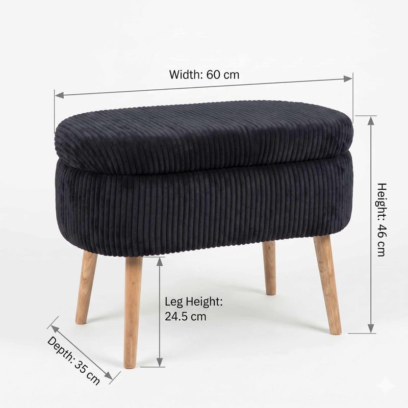 Heba Sittpuff med förvaring 60 cm - Möbler - Stolar & fåtöljer - Pall & puff - Sittpuff - Sittpuff med förvaring
