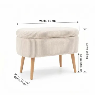 Heba Sittpuff med förvaring 60 cm - Möbler - Stolar & fåtöljer - Pall & puff - Sittpuff - Sittpuff med förvaring