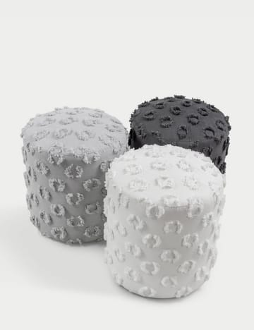 Meric Sittpuff 40 cm Rund - Vit - Möbler - Stolar & fåtöljer - Pall & puff - Sittpuff