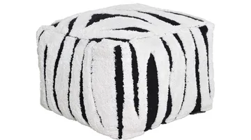 Mirello Puff 50 cm - Vit/Svart - Möbler - Stolar & fåtöljer - Pall & puff - Sittpuff
