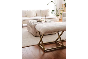 Murmu Sittpall 100 cm - Guld/Vit - Möbler - Stolar & fåtöljer - Pall & puff - Fotpall - Bäddbar fotpall