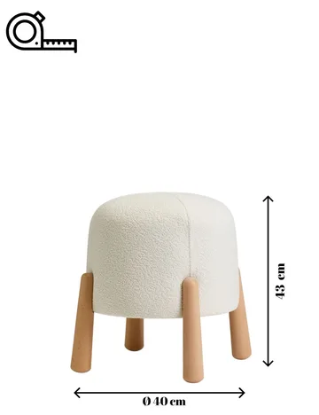 Orryn Sittpuff 40 cm Rund - Vit - Möbler - Stolar & fåtöljer - Pall & puff - Sittpuff