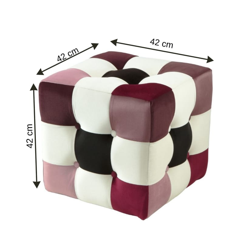 Peticire Sittpuff 42 cm - Röd vit svart - Möbler - Stolar & fåtöljer - Pall & puff - Sittpuff