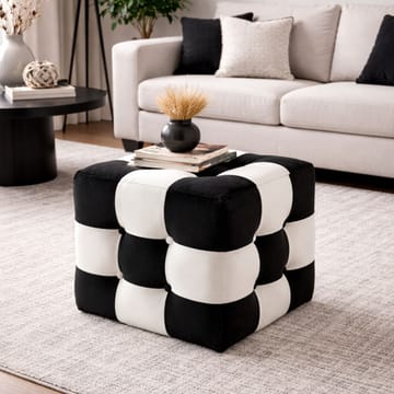Peticire Sittpuff 42 cm - Svart och vit - Möbler - Stolar & fåtöljer - Pall & puff - Sittpuff