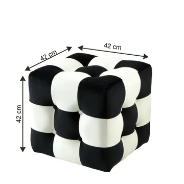Peticire Sittpuff 42 cm - Svart/Vit - Möbler - Stolar & fåtöljer - Pall & puff - Sittpuff