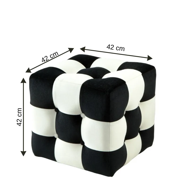 Peticire Sittpuff 42 cm - Svart/Vit - Möbler - Stolar & fåtöljer - Pall & puff - Sittpuff