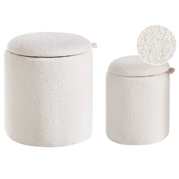 Puff Berea 2-pack - Vit - Möbler - Stolar & fåtöljer - Pall & puff - Sittpuff