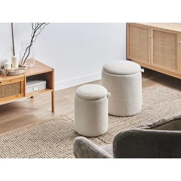 Puff Berea 2-pack - Vit - Möbler - Stolar & fåtöljer - Pall & puff - Sittpuff