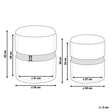 Puff Medford 2-pack - Grå - Möbler - Stolar & fåtöljer - Pall & puff - Sittpuff