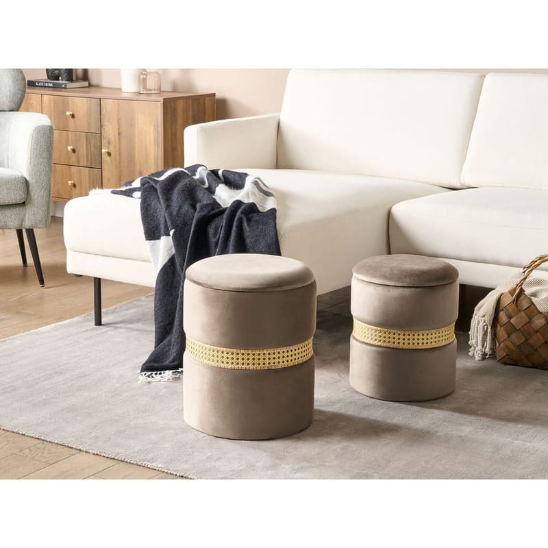 Puff Medford 2-pack - Grå - Möbler - Stolar & fåtöljer - Pall & puff - Sittpuff