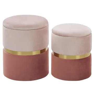 Puff Wichita 2-pack - Rosa, guld - Möbler - Stolar & fåtöljer - Pall & puff - Sittpuff