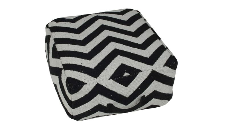 Revano Puff med handtag 50 cm, Svart/Vit