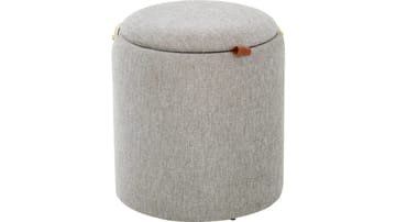 Serano Puff med trähandtag 40 cm Rund - Grå - Möbler - Stolar & fåtöljer - Pall & puff - Sittpuff