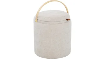 Serano Puff med trähandtag 40 cm Rund - Beige - Möbler - Stolar & fåtöljer - Pall & puff - Sittpuff