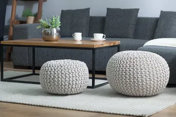 Conrad Sittpuff 40 cm - Grå - Möbler - Stolar & fåtöljer - Pall & puff - Sittpuff