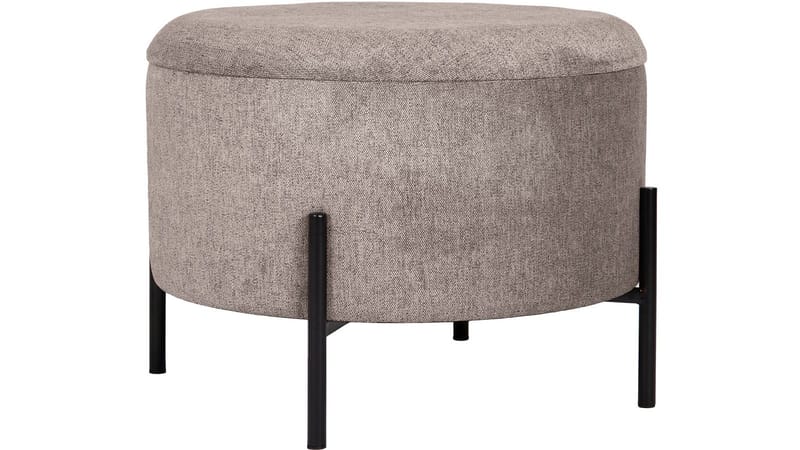 Karan Puff med förvaring 55 cm Rund, Ljusbrun