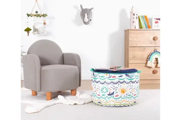 Lachine Barnsittpuff - Blå/Vit - Möbler - Stolar & fåtöljer - Pall & puff - Sittpuff