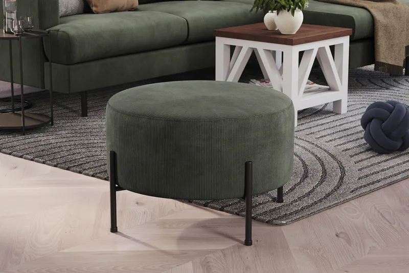 Menard Compact Sittpuff Rund 60 cm - Mörkgrön - Möbler - Stolar & fåtöljer - Pall & puff - Sittpuff