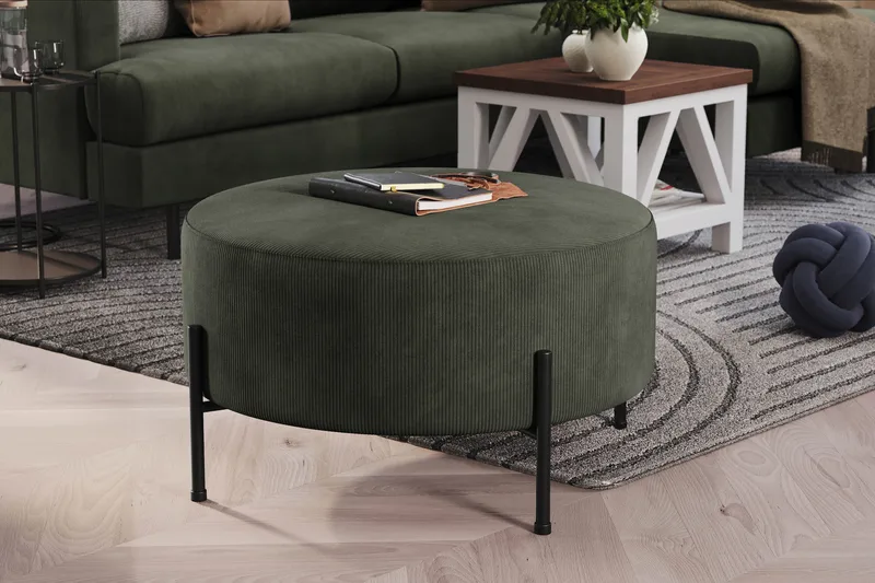Menard Compact Sittpuff Rund 70 cm - Mörkgrön - Möbler - Stolar & fåtöljer - Pall & puff - Sittpuff