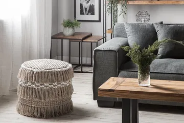 Noida Sittpuff 44 cm - Beige - Möbler - Stolar & fåtöljer - Pall & puff - Sittpuff