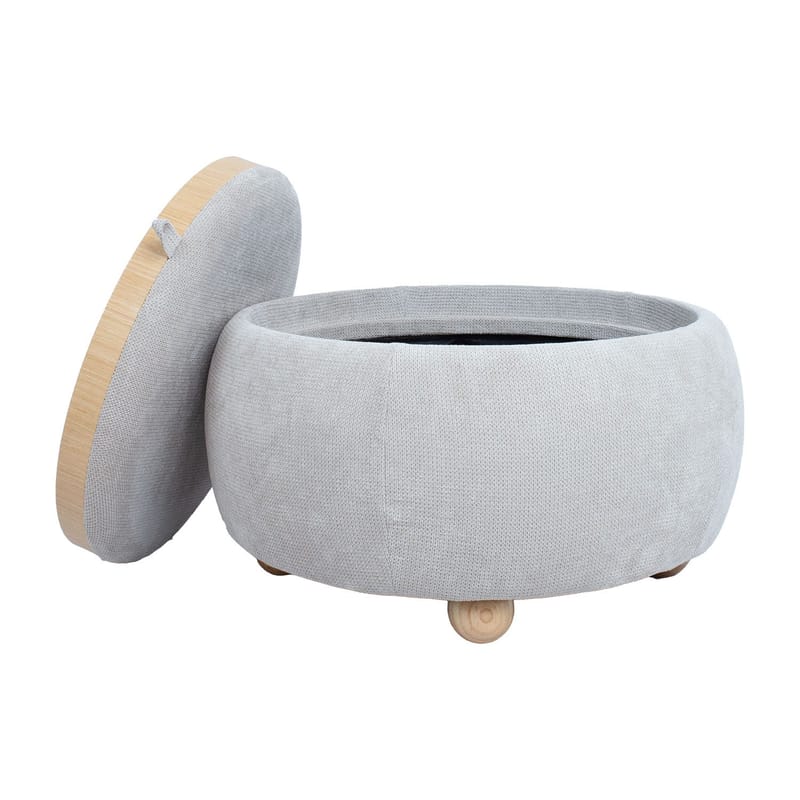 Ottoman/bord Hiro med förvaring och bricka 67x38 cm - Beige - Möbler - Stolar & fåtöljer - Pall & puff - Sittpuff - Sittpuff med förvaring
