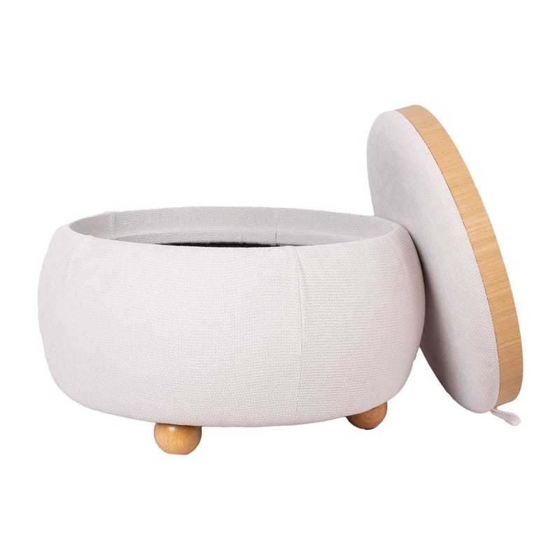 Ottoman/bord Hiro med förvaring och bricka 67x38 cm - Vit - Möbler - Stolar & fåtöljer - Pall & puff - Sittpuff - Sittpuff med förvaring