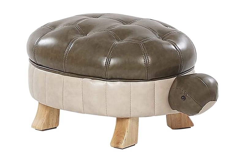 Tartaruga Sittpuff, Konstläder/Grön/Beige