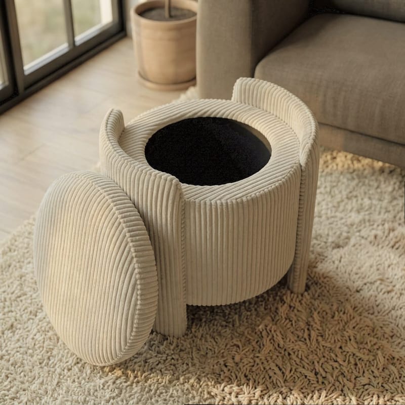 Valtor Puff 50x46x42 cm - Beige - Möbler - Stolar & fåtöljer - Pall & puff - Sittpuff - Sittpuff med förvaring