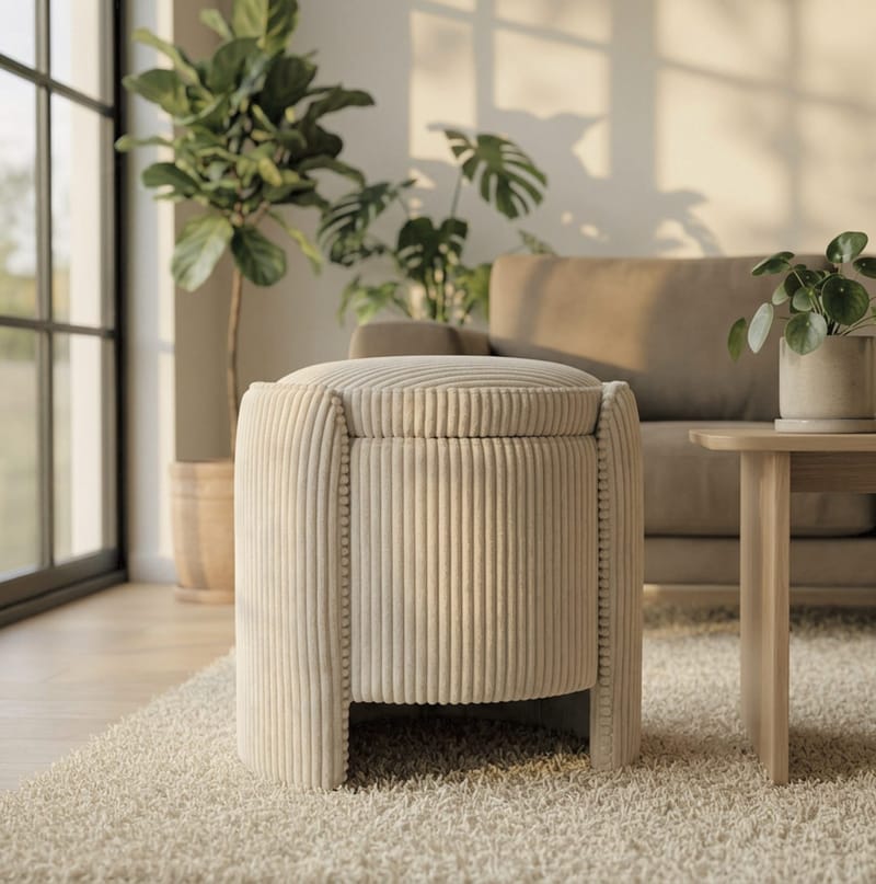 Valtor Puff 50x46x42 cm - Beige - Möbler - Stolar & fåtöljer - Pall & puff - Sittpuff - Sittpuff med förvaring
