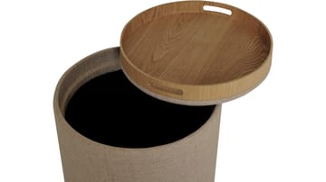 Velmira Puff 2 delar 39 cm Rund - Mörkbeige - Möbler - Stolar & fåtöljer - Pall & puff - Sittpuff - Sittpuff med förvaring
