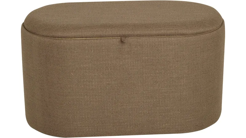 Velmira Puff 77 cm Oval - Mörkbeige - Möbler - Stolar & fåtöljer - Pall & puff - Sittpuff - Sittpuff med förvaring