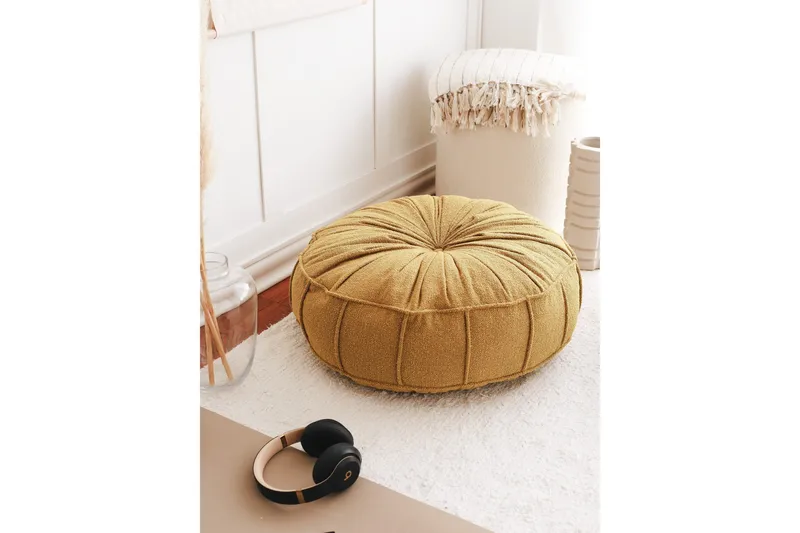 Vintage Sittpuff 60 cm - Gul - Möbler - Stolar & fåtöljer - Pall & puff - Sittpuff