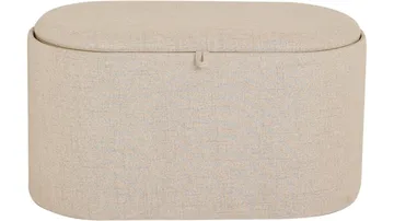Velmira Puff 77 cm Oval - Beige - Möbler - Stolar & fåtöljer - Pall & puff - Sittpuff - Sittpuff med förvaring