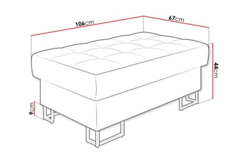 Warwick Fotpall 67 cm - Grå - Möbler - Stolar & fåtöljer - Pall & puff - Fotpall