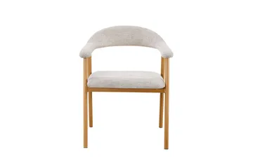 Ronja Matstol i metall med tygsits - Beige/Ek - Möbler - Stolar & fåtöljer - Matstol & köksstol