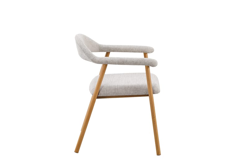 Ronja Matstol i metall med tygsits - Beige/Ek - Möbler - Stolar & fåtöljer - Matstol & köksstol