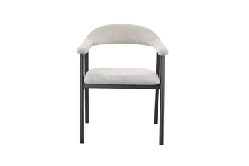 Ronja Matstol i metall med tygsits - Beige/Svart - Möbler - Stolar & fåtöljer - Matstol & köksstol