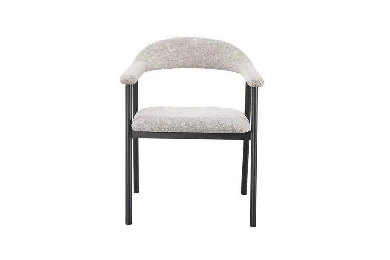 Ronja Matstol i metall med tygsits - Beige/Svart - Möbler - Stolar & fåtöljer - Matstol & köksstol