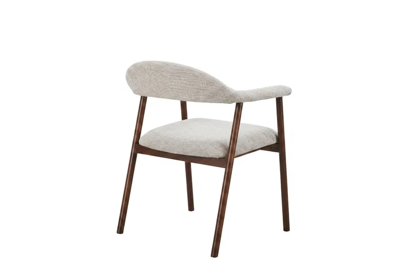 Ronja Matstol i metall med tygsits - Beige/Valnöt - Möbler - Stolar & fåtöljer - Matstol & köksstol