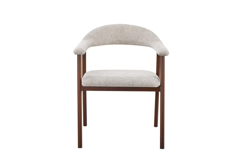 Ronja Matstol i metall med tygsits - Beige/Valnöt - Möbler - Stolar & fåtöljer - Matstol & köksstol