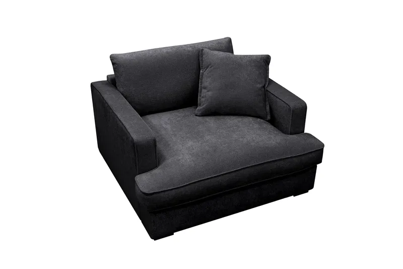 Rossita lyx Extra djup Fåtölj - Trenza 01, Svart Chenille - Möbler - Stolar & fåtöljer - Fåtölj