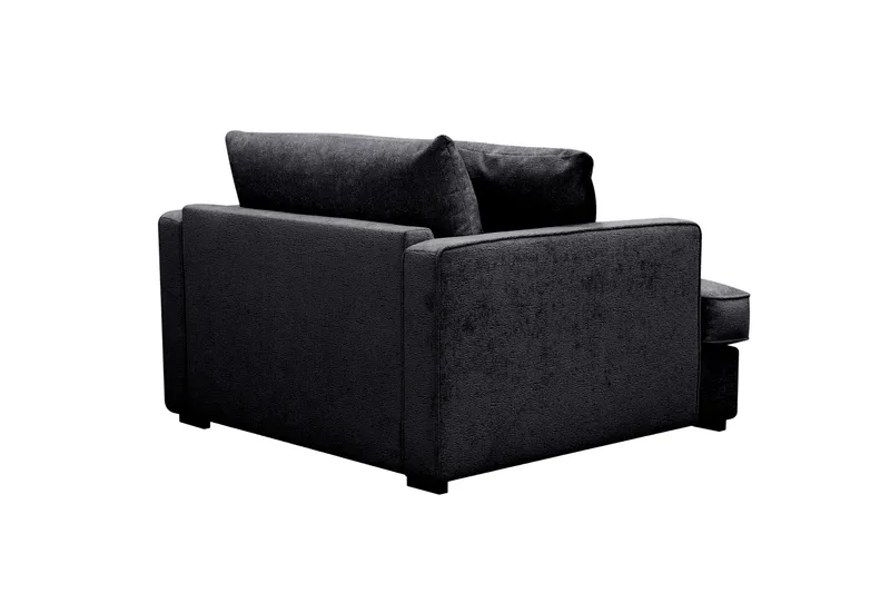 Rossita lyx Extra djup Fåtölj - Trenza 01, Svart Chenille - Möbler - Stolar & fåtöljer - Fåtölj