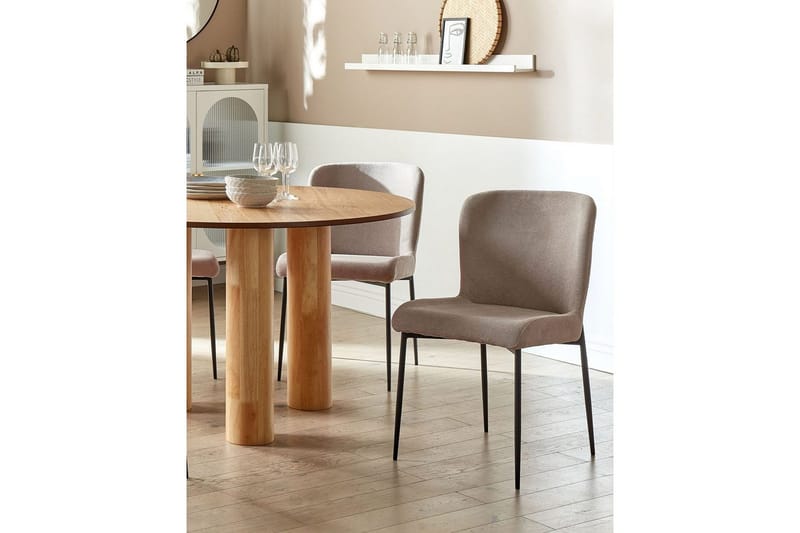 Set med 2 matstolar Ada - Beige, grå, svart - Möbler - Stolar & fåtöljer - Matstol & köksstol