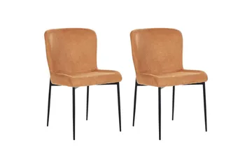 Set med 2 matstolar Ada - Orange, svart - Möbler - Stolar & fåtöljer - Matstol & köksstol