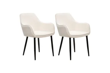 Set med 2 matstolar Alden - Vit, Svart - Möbler - Stolar & fåtöljer - Matstol & köksstol