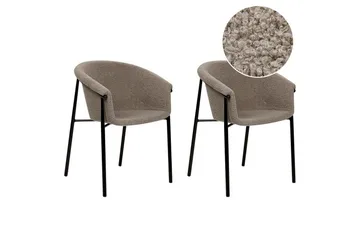 Set med 2 matstolar Ames - Taupe, svart - Möbler - Stolar & fåtöljer - Matstol & köksstol